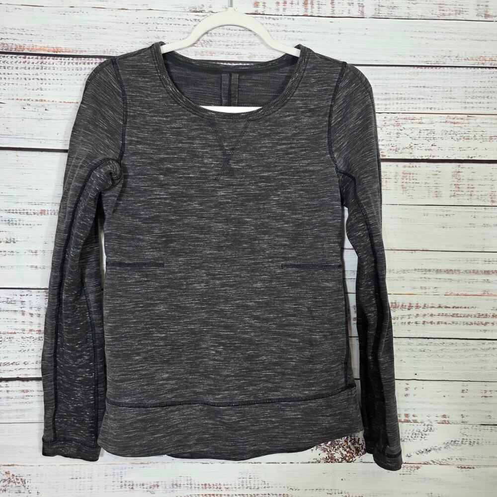 Lululemon Pullover Women's Size 4 Gray Exhalation Sweatshirt Kangaroo Pocket